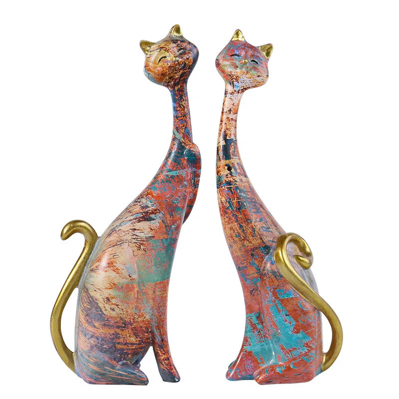 Doppelte Katzenstatuenfiguren