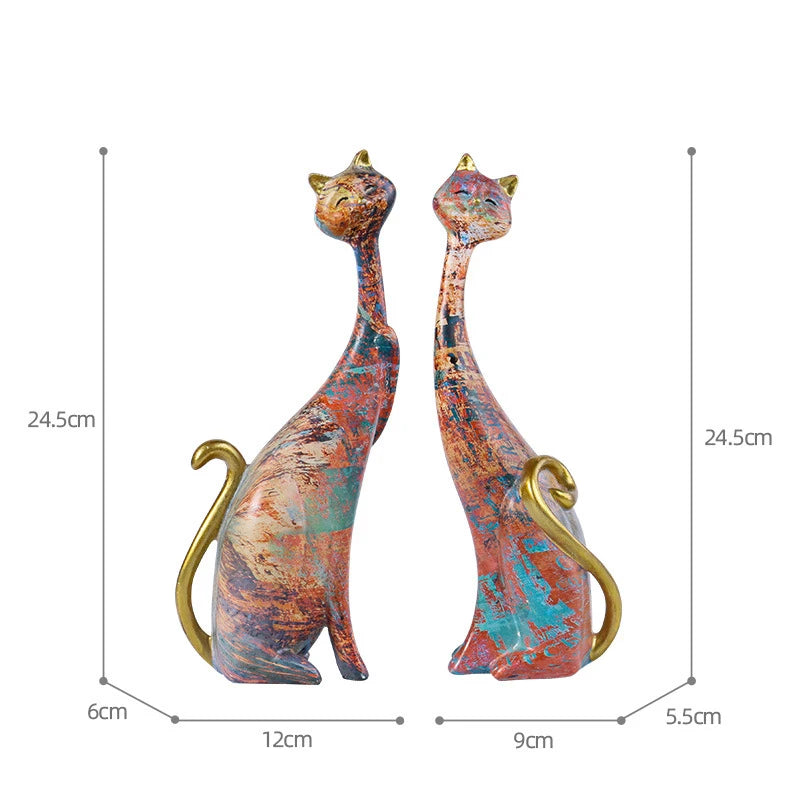 Doppelte Katzenstatuenfiguren