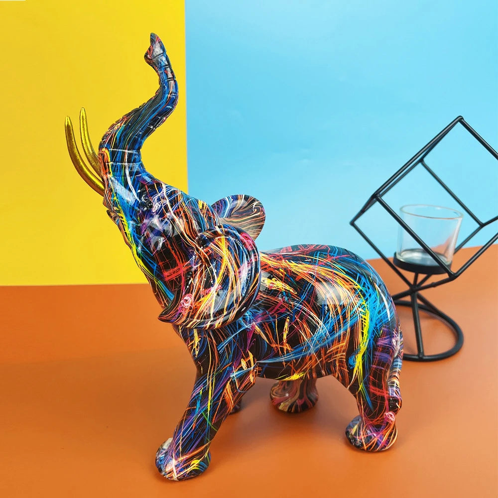 Kreative Elefanten-Graffitifigur aus Kunstharz 1 