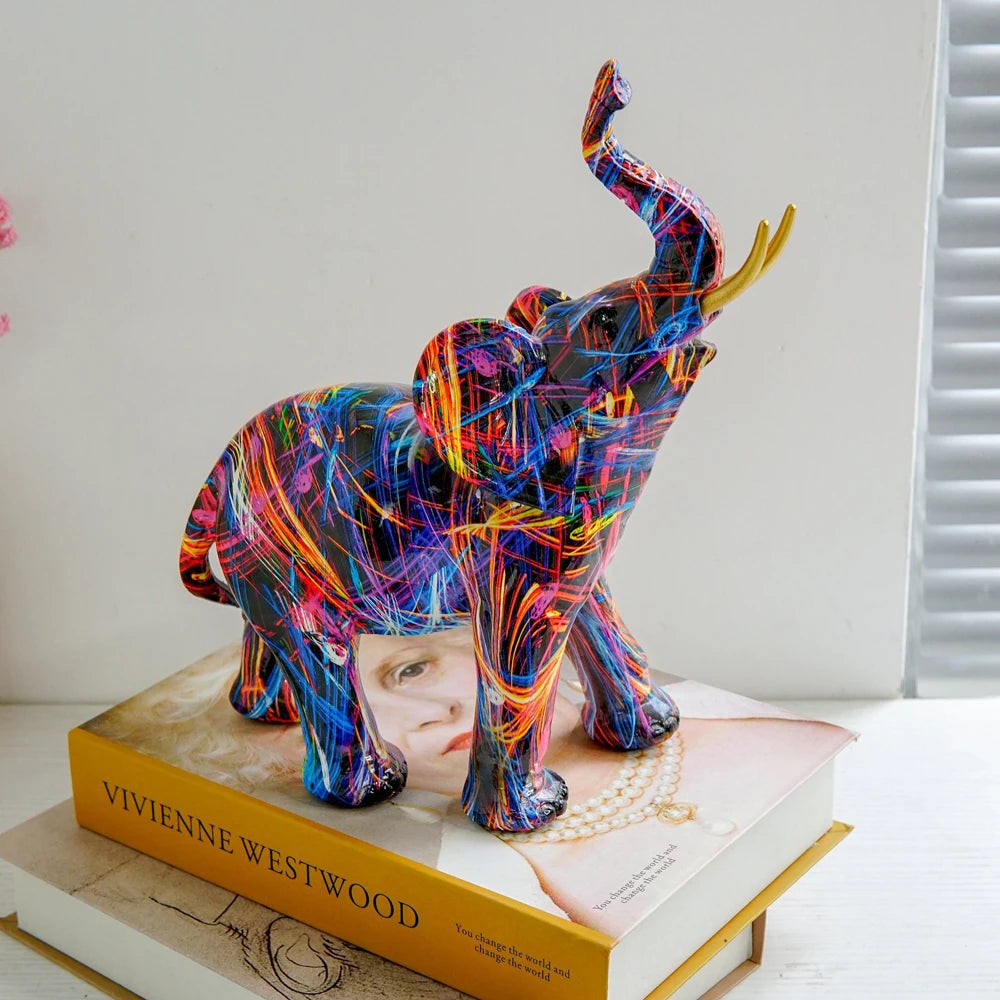 Kreative Elefanten-Graffitifigur aus Kunstharz 1 