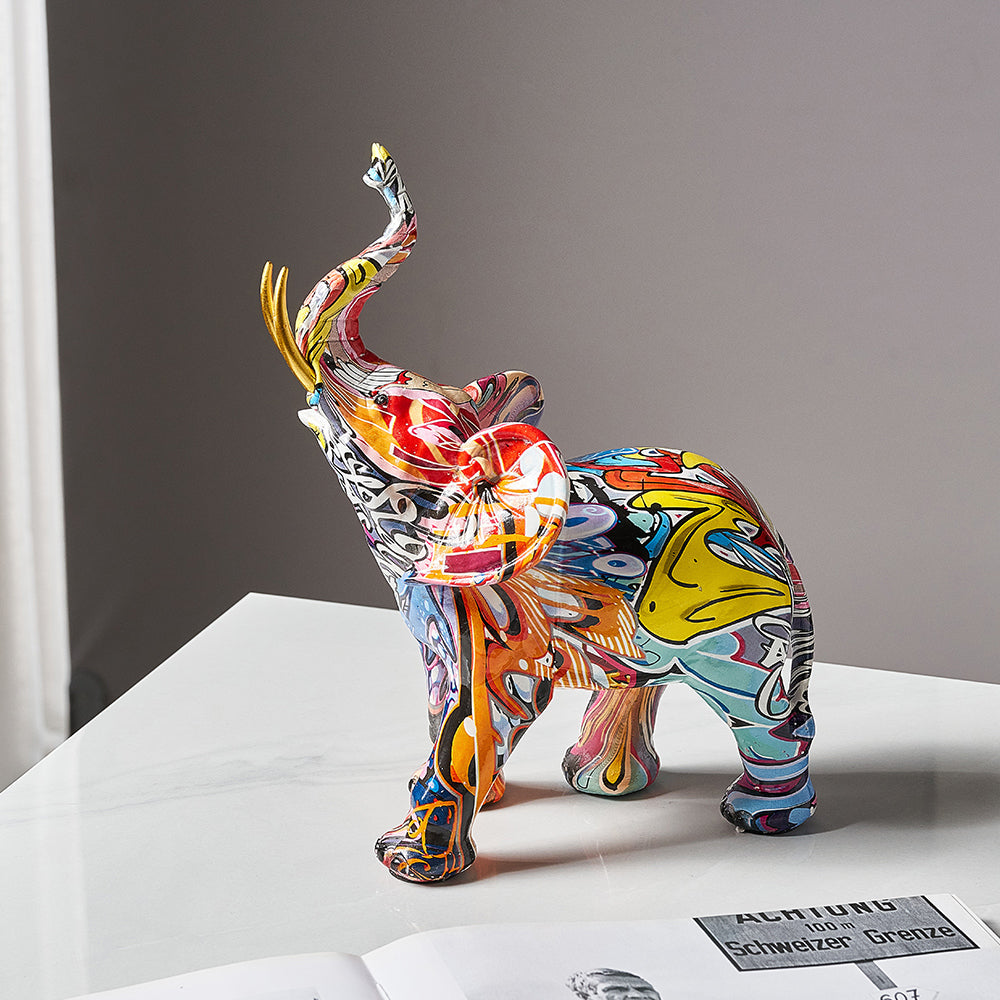 Kreative Elefanten-Graffitifigur aus Kunstharz 2 
