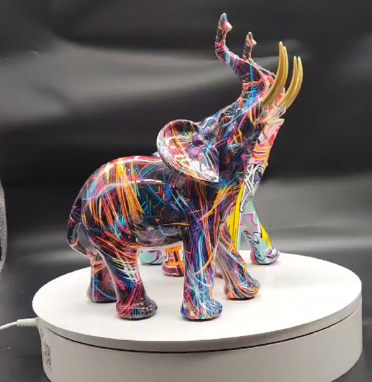 Creative Resin Elephant Graffiti Statue SET 