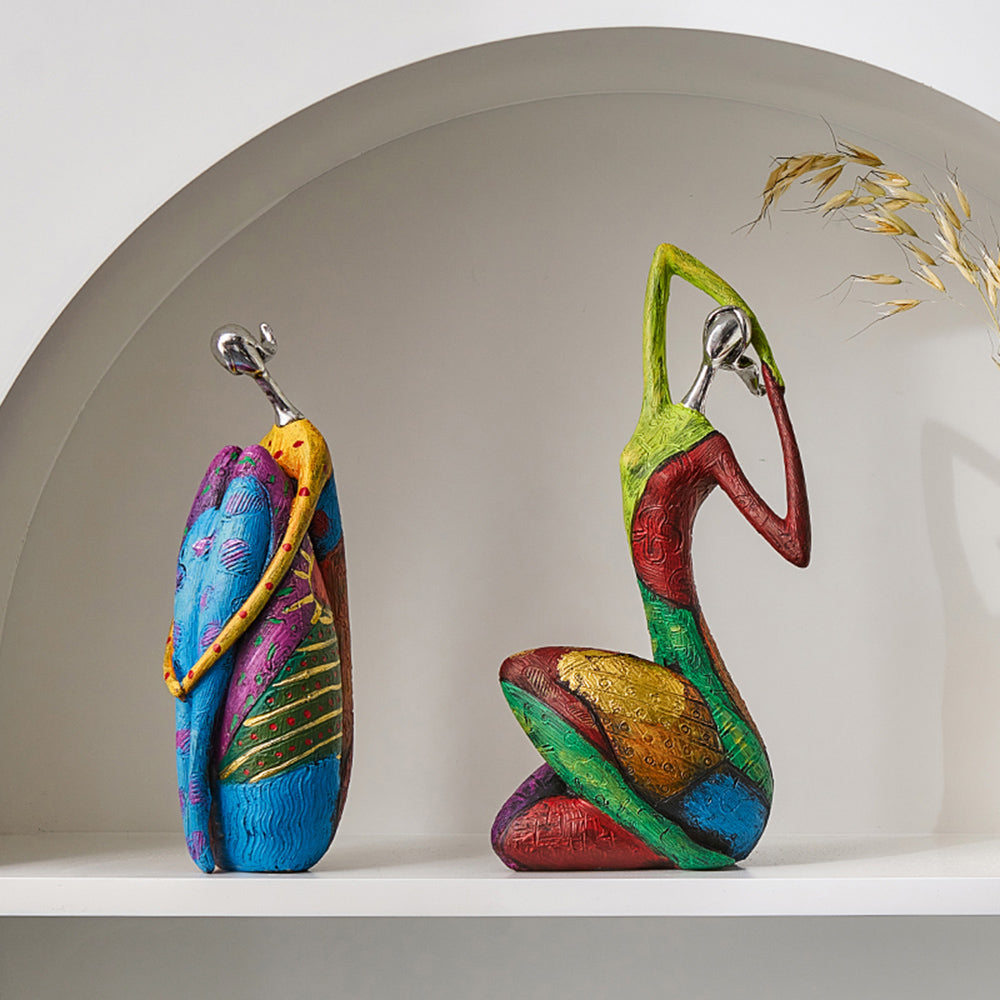Nordic Style Ornamental Colorful Abstract Woman Figure 2